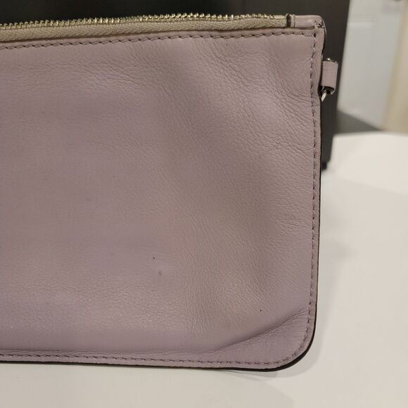 MICHAEL KORS WRISTLET  *RARE* Jet Set Leather Large Zip Clutch Purple/Lavender - Picture 5 of 10
